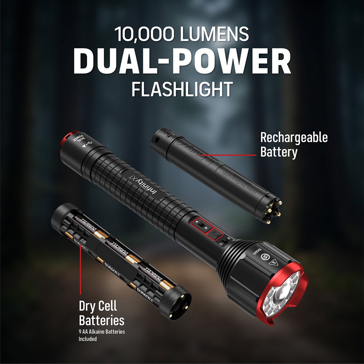 Infinity X1 Flashlight 10,000 Lumen Rechargeable Flashlight