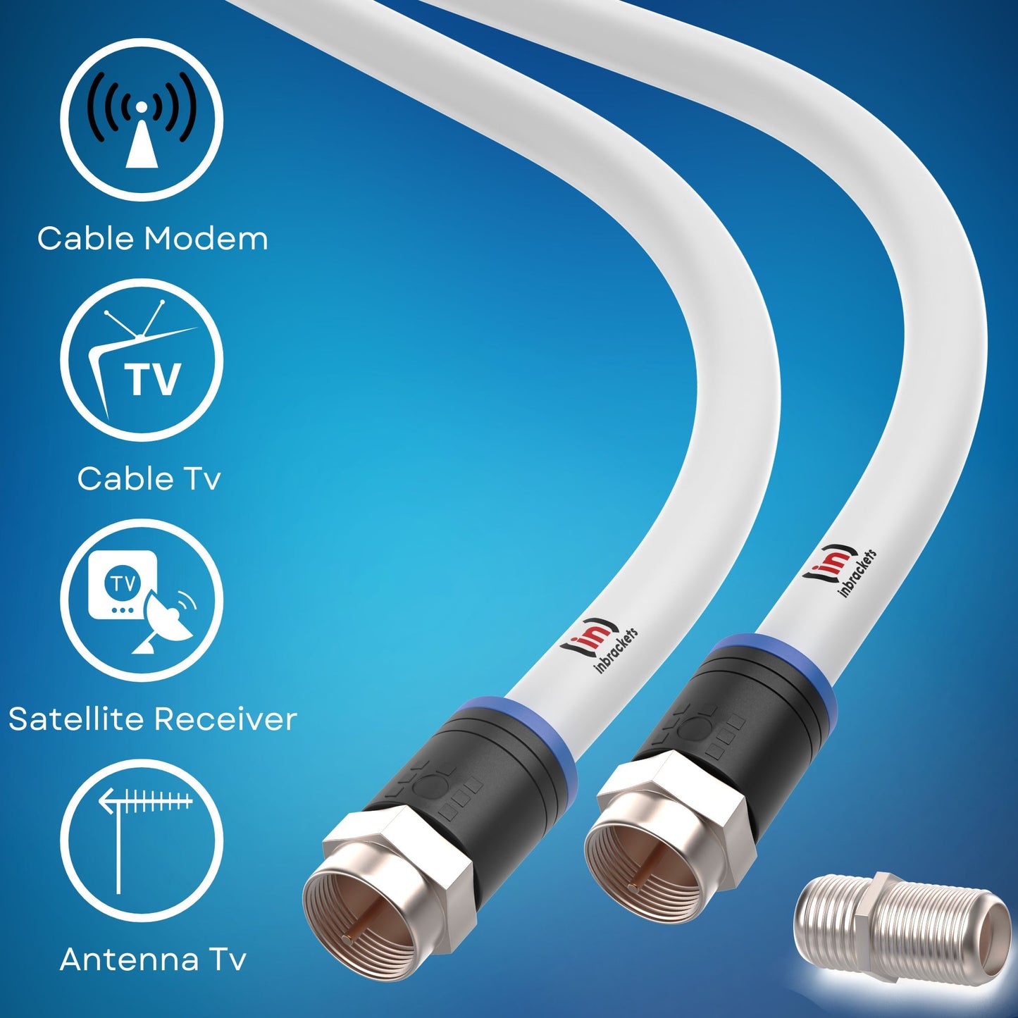 Virgin Media Extension Cable Lead Kit For TV Broadband Tivo Superhub With Clips White