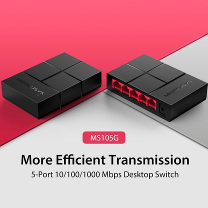 MERCUSYS MS105G 5-Port Gigabit Ethernet Switch: Energy-Saving, Plug & Play Hub