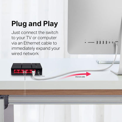 MERCUSYS MS105G 5-Port Gigabit Ethernet Switch: Energy-Saving, Plug & Play Hub