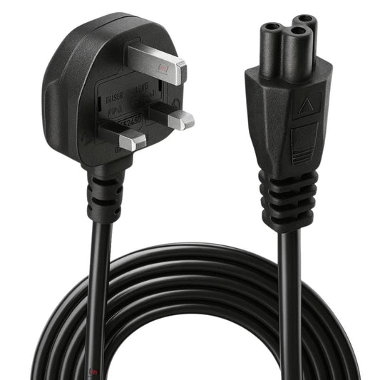 C5 “Cloverleaf” Mains Power Lead IEC C5 TO UK 3 PIN PLUG