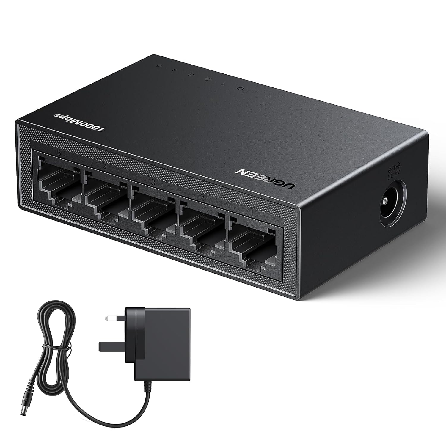 UGREEN 5-Port Gigabit Ethernet Switch Hub: High-Speed, Plug & Play LAN Splitter