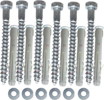 Inbrackets M8 x 80mm Heavy-Duty Masonry Fixing Bolt Kit Plugs