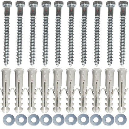 M8 x 60mm Masonry Brick Wall Fixing Screw Bolts with Plugs & Washers for Aerial Satellite Sky Dish Tv Bracket Fence Shelves Mounting