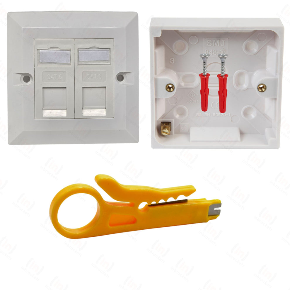 Cat6 RJ45 Face Plate Network Ethernet data Wall socket FacePlate dual ...
