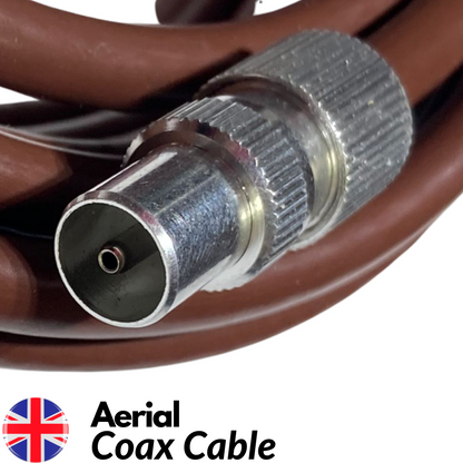 Tv Aerial Coax Cable RF Lead Male Plug to Plug with Coupler