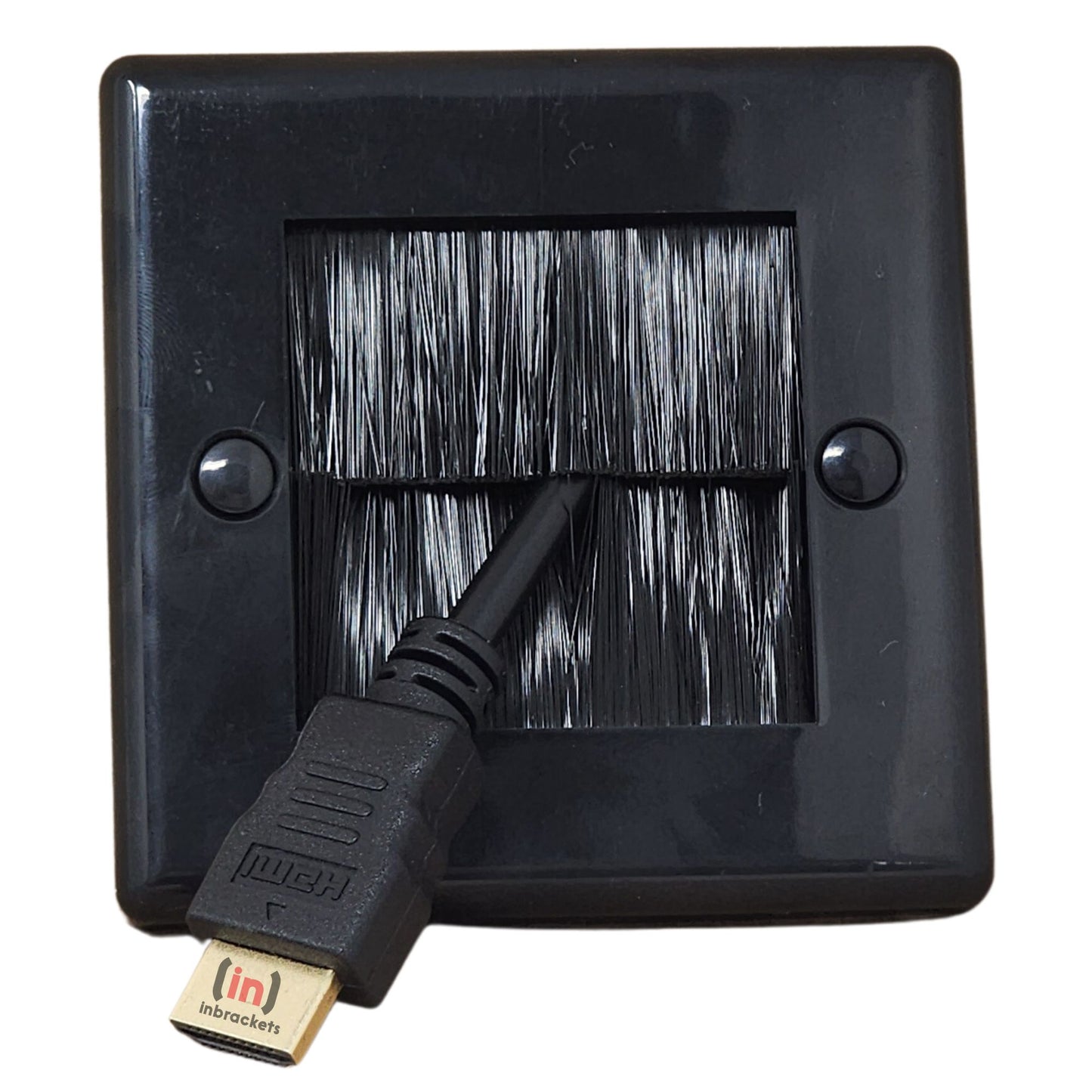 Versatile Brush Faceplate Cable Exit/Entry Wall Cover - Choose Single or Double Gang, Black or White
