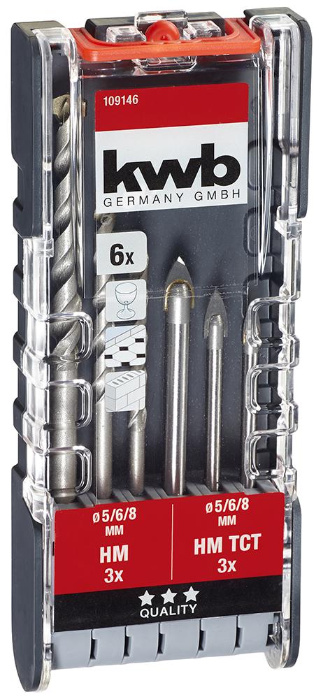 KWB 6-Piece Glass Tile and Masonry Drill Bit Set 5-8mm
