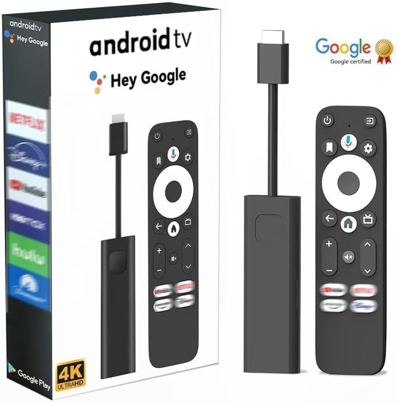 Dcolor GD1 4K Android TV Stick Netflix Certified KD3 Google Assistant voice remote Prime Video Chromecast Play Store Bluetooth 4K HDR 10+ Dolby Audio XM3 2.1 Dual Band WiFi USB-C GD 1