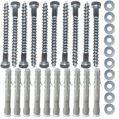 Inbrackets M8 x 80mm Masonry Fixing Bolts with Plugs & Washers