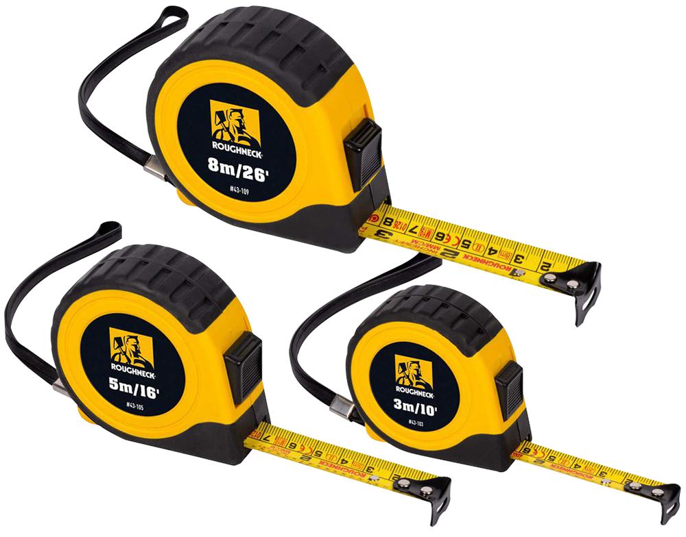 Tape Measure Set 3m 5m & 8m Measuring Tape Set 3 Piece ROUGHNECK 43-100