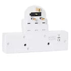 Compact Switched 3 Way UK Wall Socket Adaptor with Neon Indicator