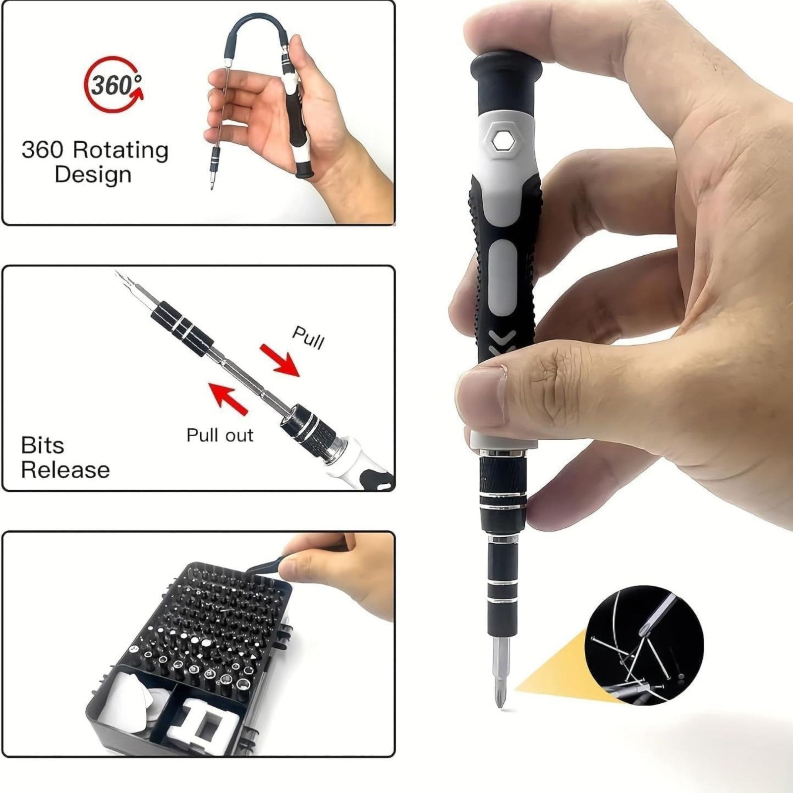 115-in-1 Magnetic Precision Screwdriver Set for Phone, PC, Electronics Repair