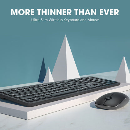 Wireless Keyboard And Mouse Set USB Dongle For PC Laptop Full Size 2.4GHz UK KEY