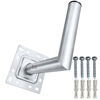 Metal Wall Mount Bracket with Screws on a White Background