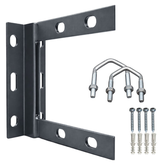  metal bracket with hardware components on a white background