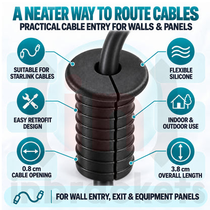 Cable Wall Grommet Silicone Split Cable Entry Bush Seal Cover hole tidy Starlink
