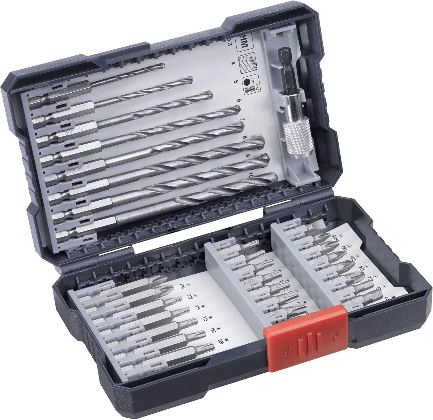Kwb 33-Piece Hex Shank Masonry Drill & Screwdriver Bit Set for Impact Drivers