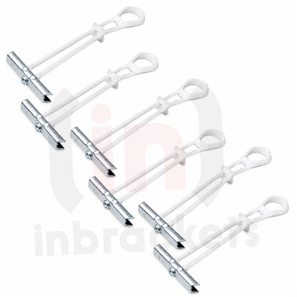 Plasterboard Toggle Fixings Hollow Wall Anchors TV Bracket Radiator Pack 6