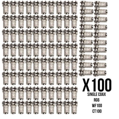 Premium Easy Twist-On F Connectors for RG6 WF100 TV Aerial Freesat