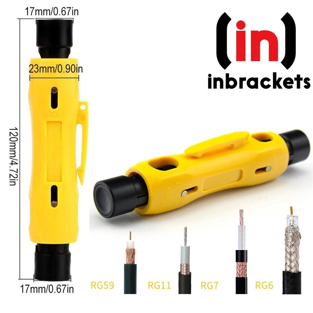 Precision Coax Ethernet Cable Stripper Tool RG59 RG6 Cat5 RJ45