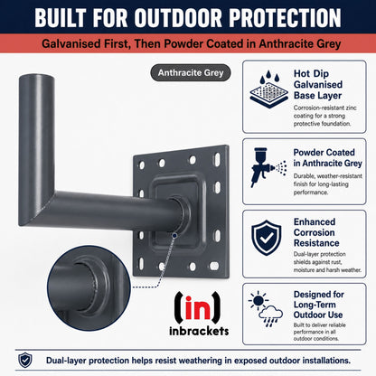 Metal Bracket with Protective Coating Details on a White Background