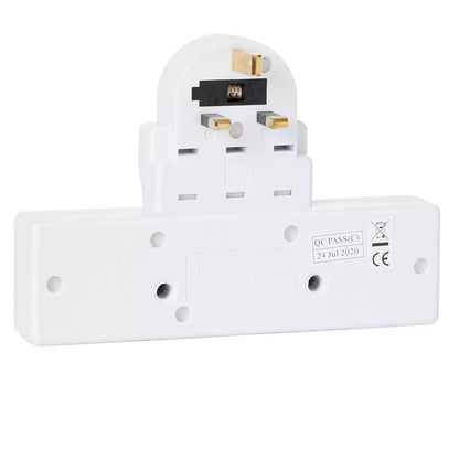 Compact Switched 3 Way UK Wall Socket Adaptor with Neon Indicator