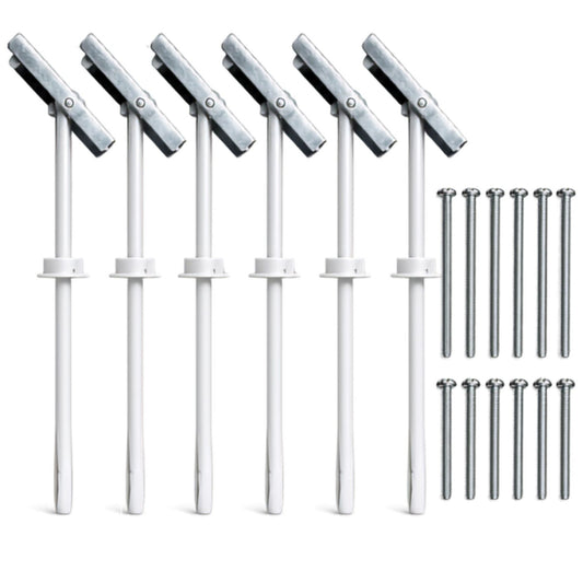 Plasterboard Toggle Fixings Hollow Wall Anchors TV Bracket Radiator Pack 6