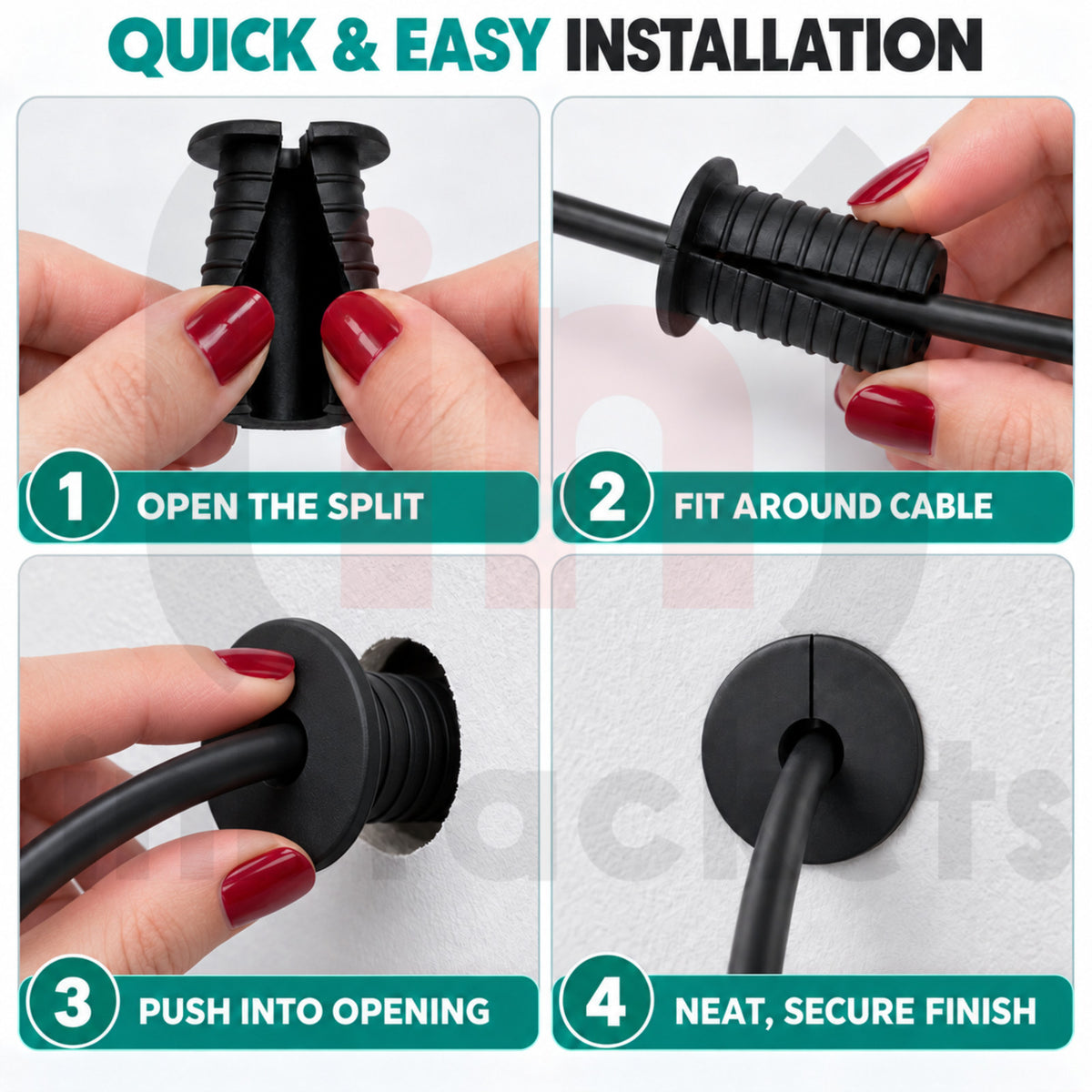 Cable Wall Grommet Silicone Split Cable Entry Bush Seal Cover hole tidy Starlink