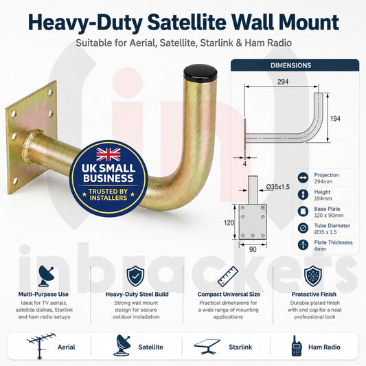 HEAVY DUTY SATELLITE SKY DISH TV AERIAL STARLINK RADIO WALL MOUNT BRACKET