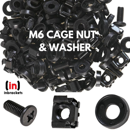 Black Cage Nuts Bolts Screws Washers for 19" Data Cabinet Rack Mount m6 50 / 100