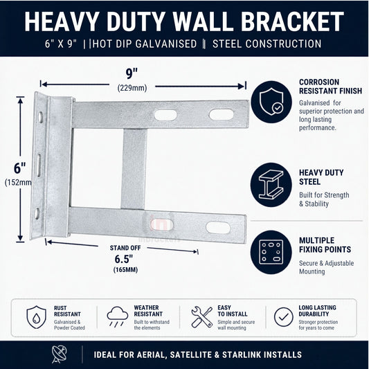 6" X 9" Wall Bracket Galvanised Stand Off Mount Starlink Aerial Satellite Radio product image 8