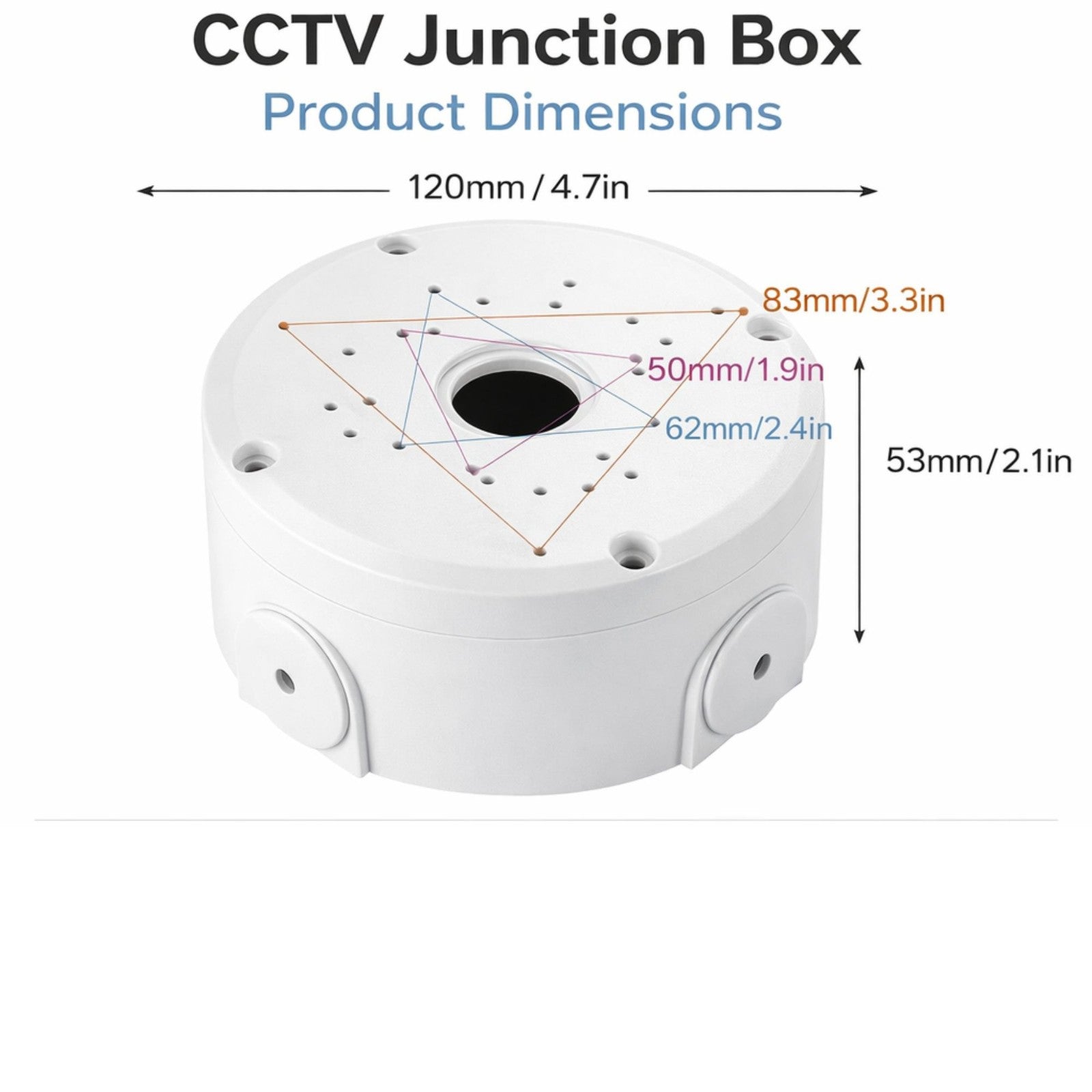 CCTV Junction Box Cable Deep Base for Security Cameras Dome Mount Box Outdoor product image 18