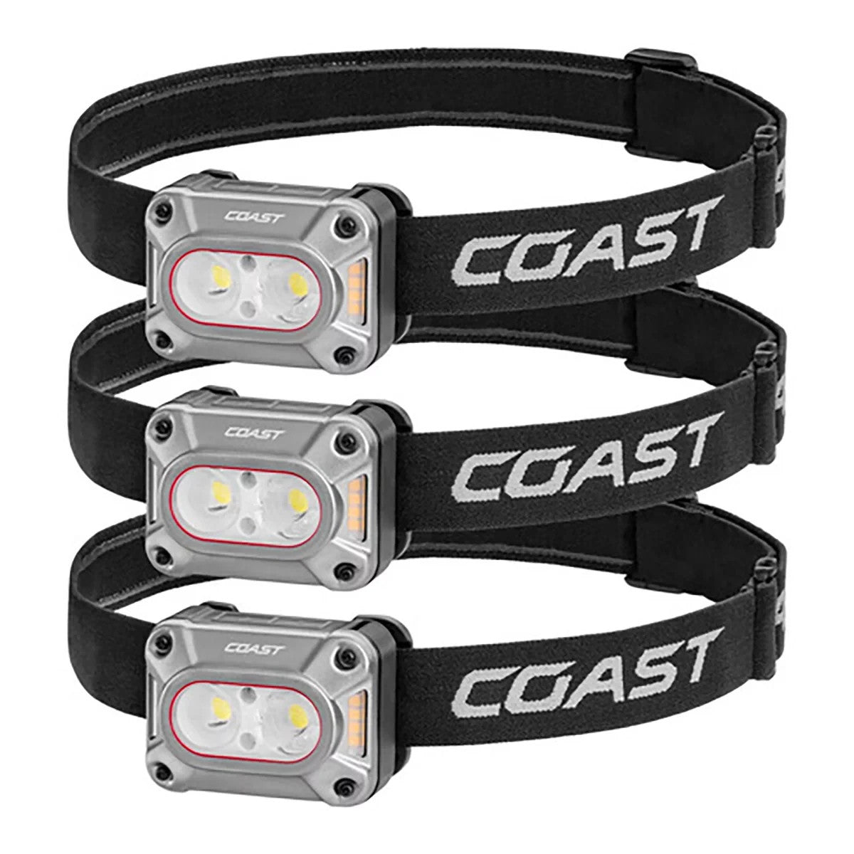 COAST CH1000R Rechargeable 1000 Lumen Dual Power Headlamp – 3 Pack