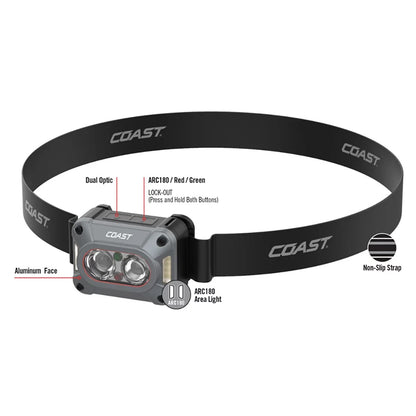 COAST CH1000R Rechargeable 1000 Lumen Dual Power Headlamp – 3 Pack