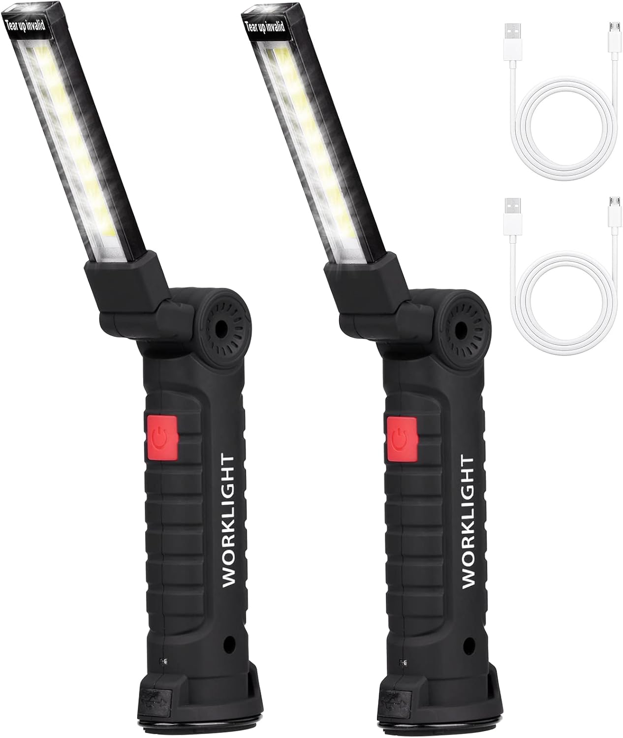 WorkLight LED Torch Rechargeable Inspection Lamp Mechanic Light 5 modes -2 Pack