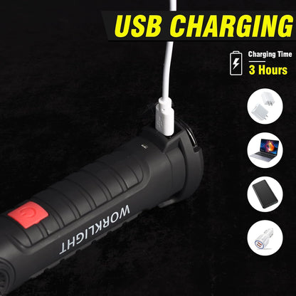 WorkLight LED Torch Rechargeable Inspection Lamp Mechanic Light 5 modes -2 Pack