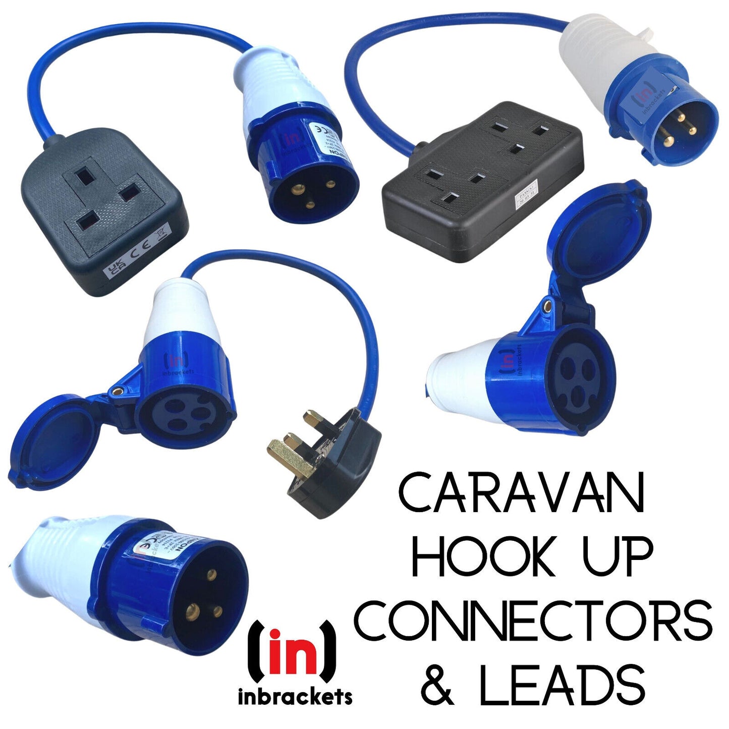 Caravan Hook Up Adapter UK Mains Conversion Plug socket Connector Lead Campervan