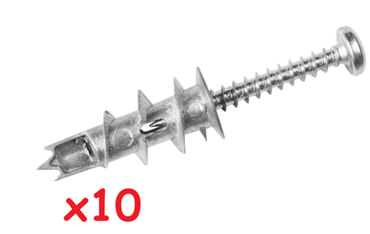 PLASTERBOARD Plugs METAL SELF DRILL fixings  INC SCREWS For hollow CAVITY WALL