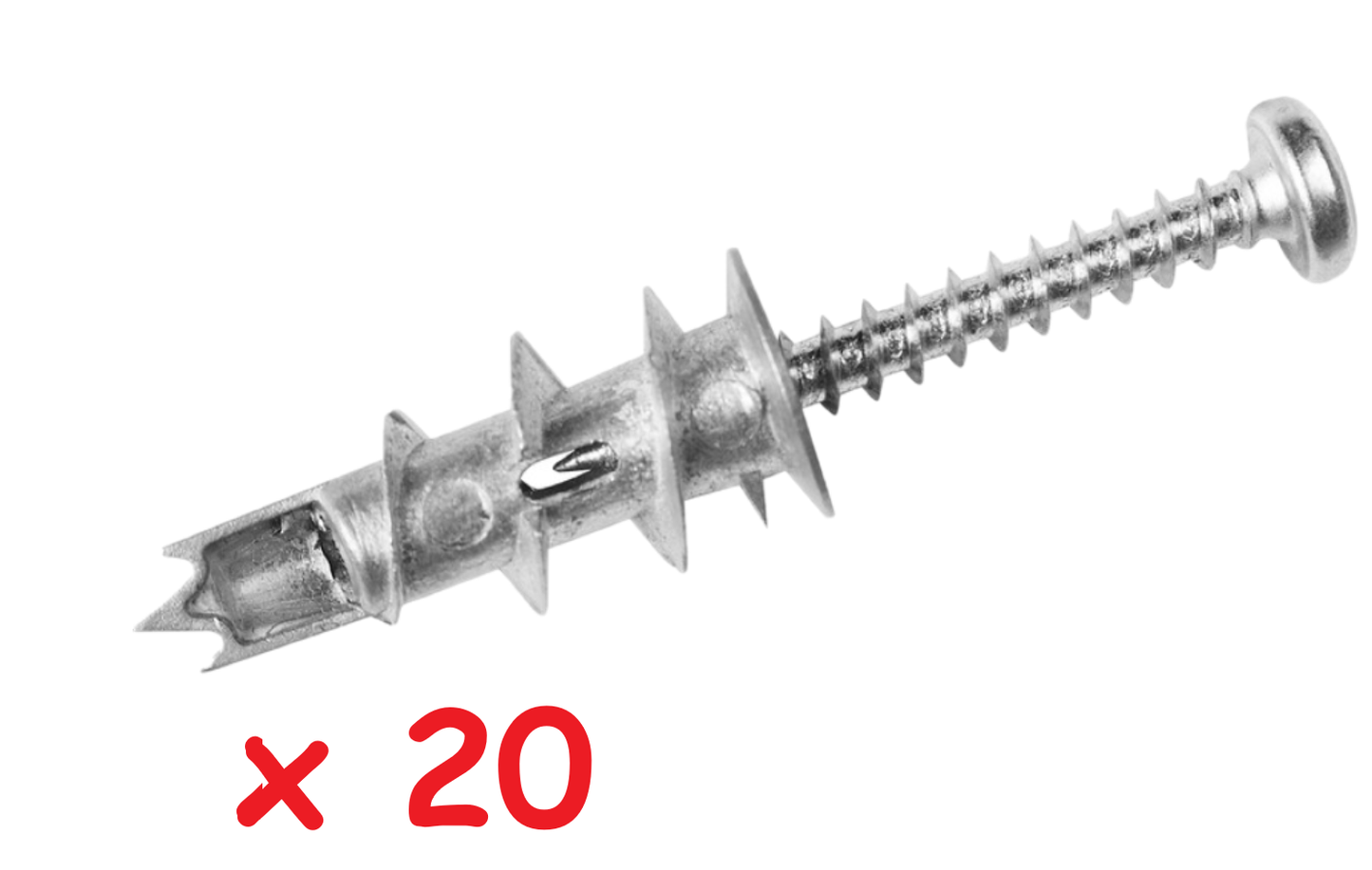 PLASTERBOARD Plugs METAL SELF DRILL fixings  INC SCREWS For hollow CAVITY WALL