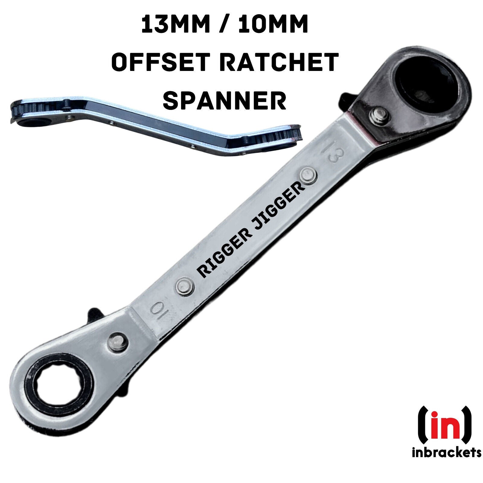 Sealey Rigger Jigger 10mm 13mm Rigger Jigger Offset Ratchet Spanner Tool Ring Satellite Spa ...