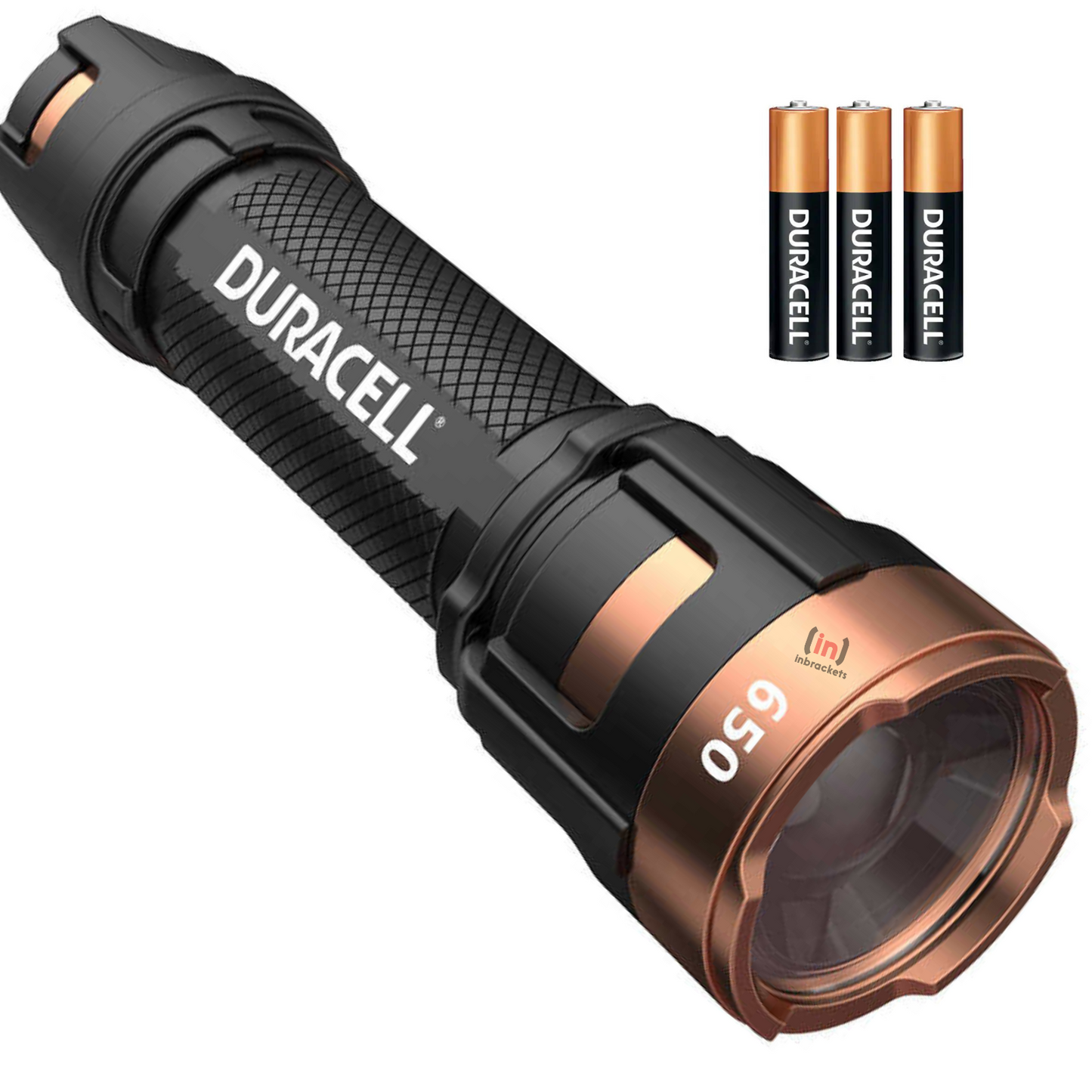 Torch LED Flashlight Duracell bright 650LM Aluminium DuraBeam Batteries Included