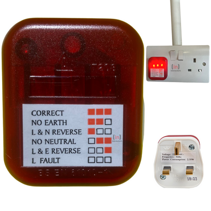 Mains Socket Tester 240v 3 Pin Plug in House Electrical Wiring tester plug UK