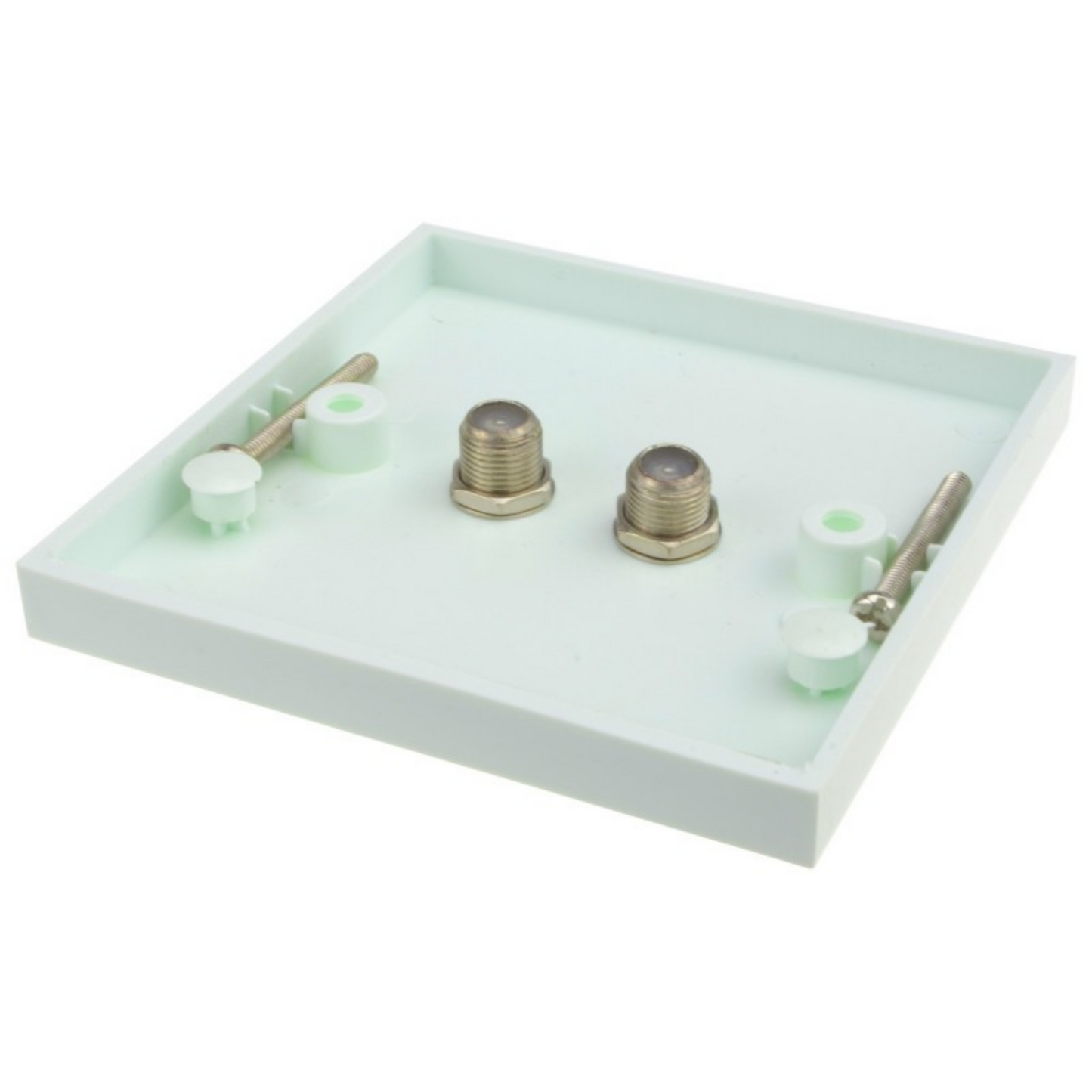 TWIN SATELLITE F TYPE FACE PLATE WALLPLATE FOR SKY Q