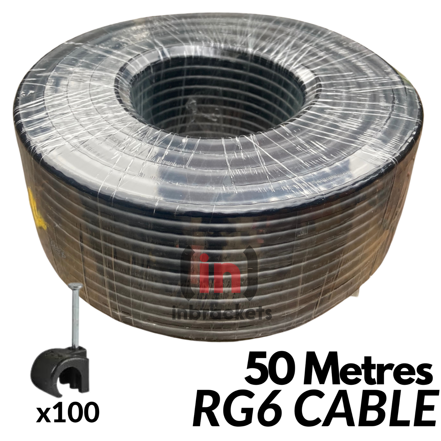 RG6 Coax Cable TV Freeview Satellite Aerial Polsat Cyfra+ Kabel RG6 BLACK 50M uk