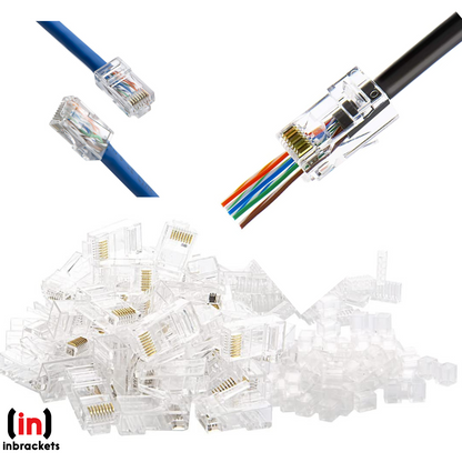 CAT 6 Pass Through EASY FIT Connectors Crimp End Push Through RJ45 Crimp plugs